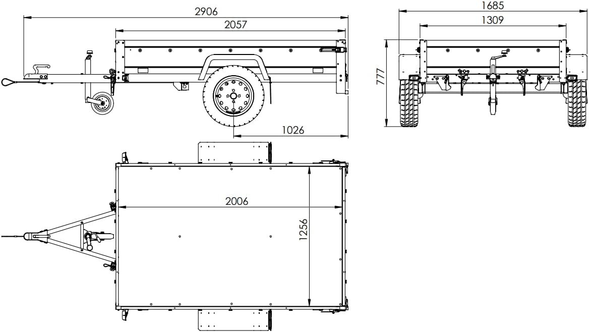 UNITRAILER Car Trailer 201 Tilting 750 kg