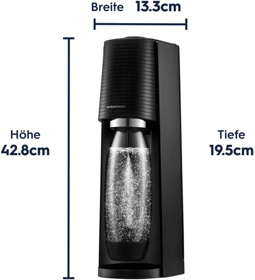 SodaStream Terra Water Carbonator – 3 x Carbonator Bottles & CO2 Cylinder