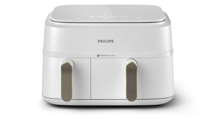 Philips Airfryer Dual Basket 3000 Series Hot Air Fryer, Black, 9 L