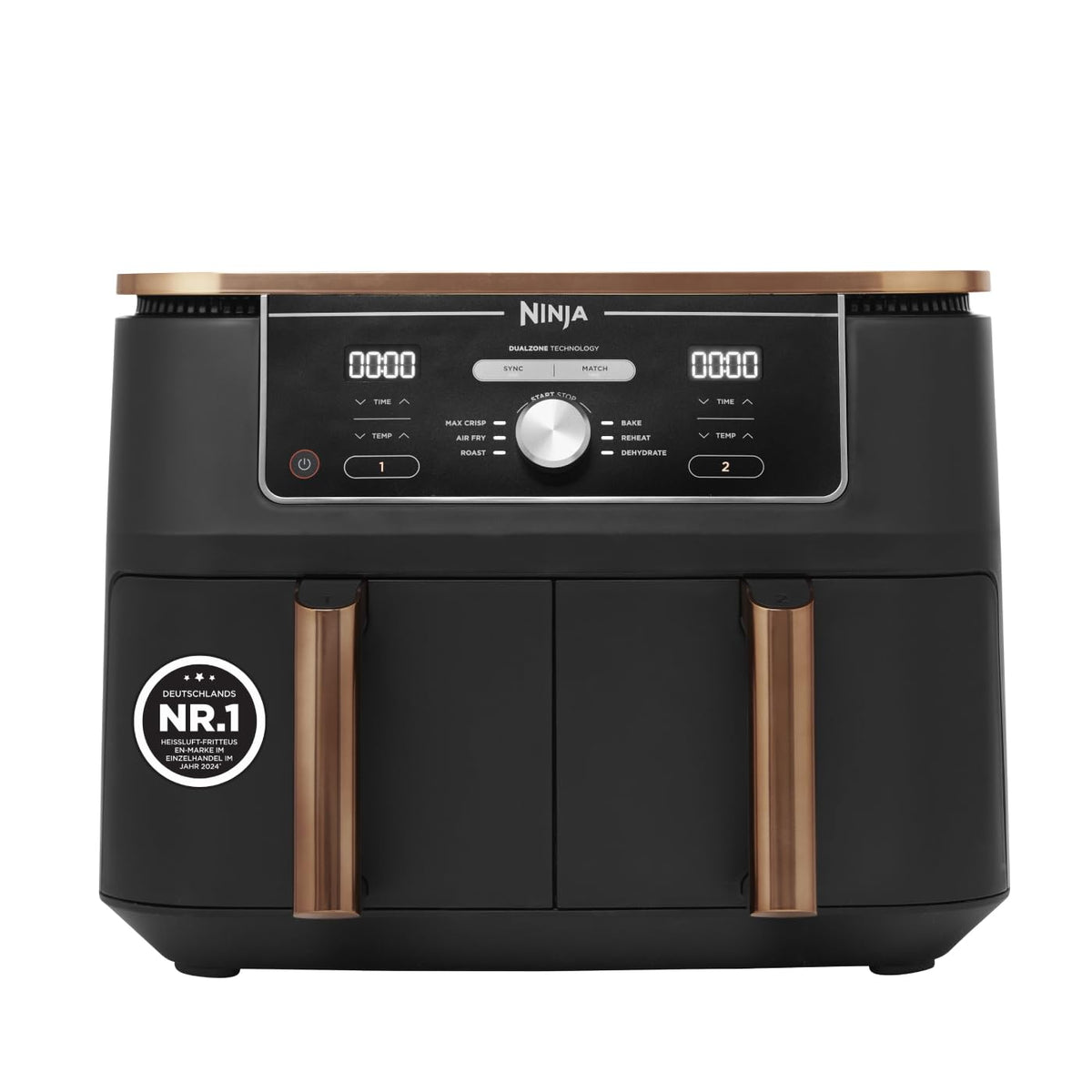 Ninja Dual Zone Digital Hot Air Fryer, 9.5L, 6-in-1, Metallic Grey