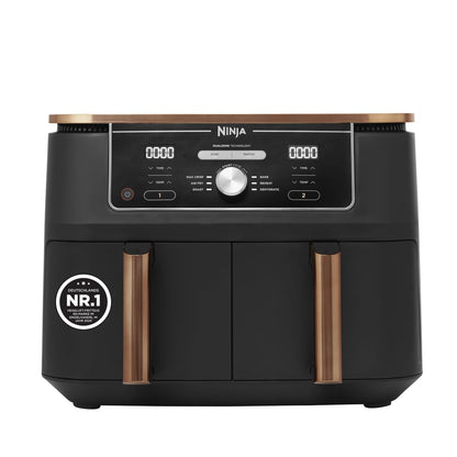 Ninja Dual Zone Digital Hot Air Fryer, 9.5L, 6-in-1, Metallic Grey