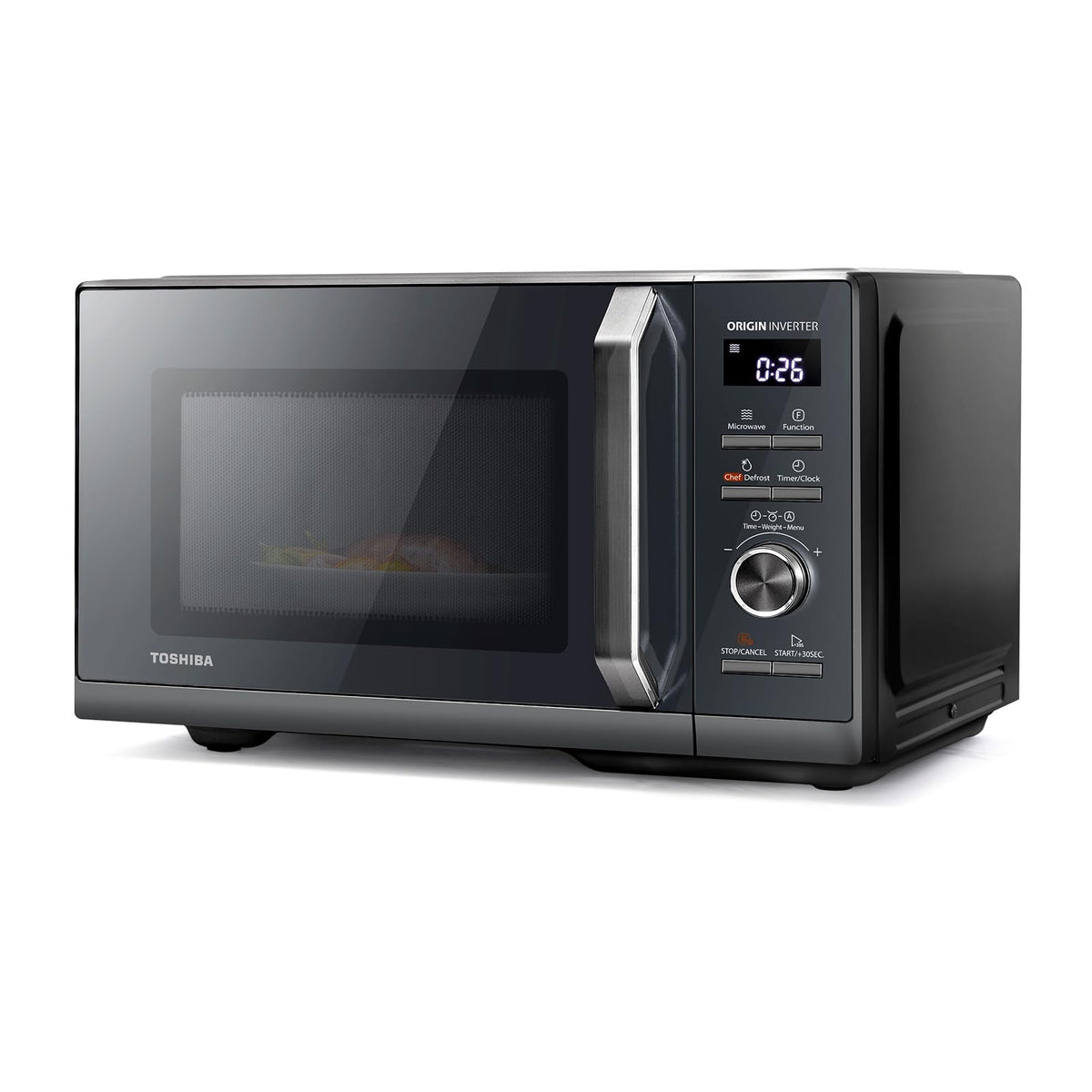 Toshiba MW3-AG25PFI(BK) Microwave with Grill Function - 25L 3-in-1 Combination Device | 900W Origin Inverter | 1100W Grill | Built-in Device | Digital | 57dB Quiet | Master Defrost Program | Black