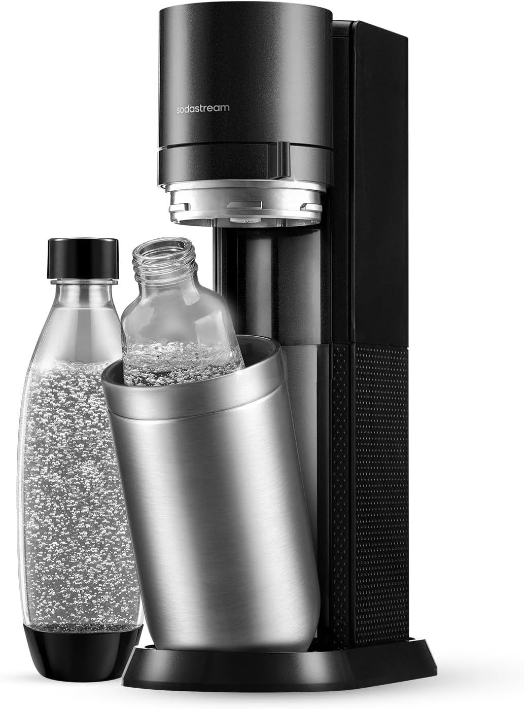 SodaStream Duo Water Carbonator – 2 x 1 Litre Carbonator Bottles, Grey
