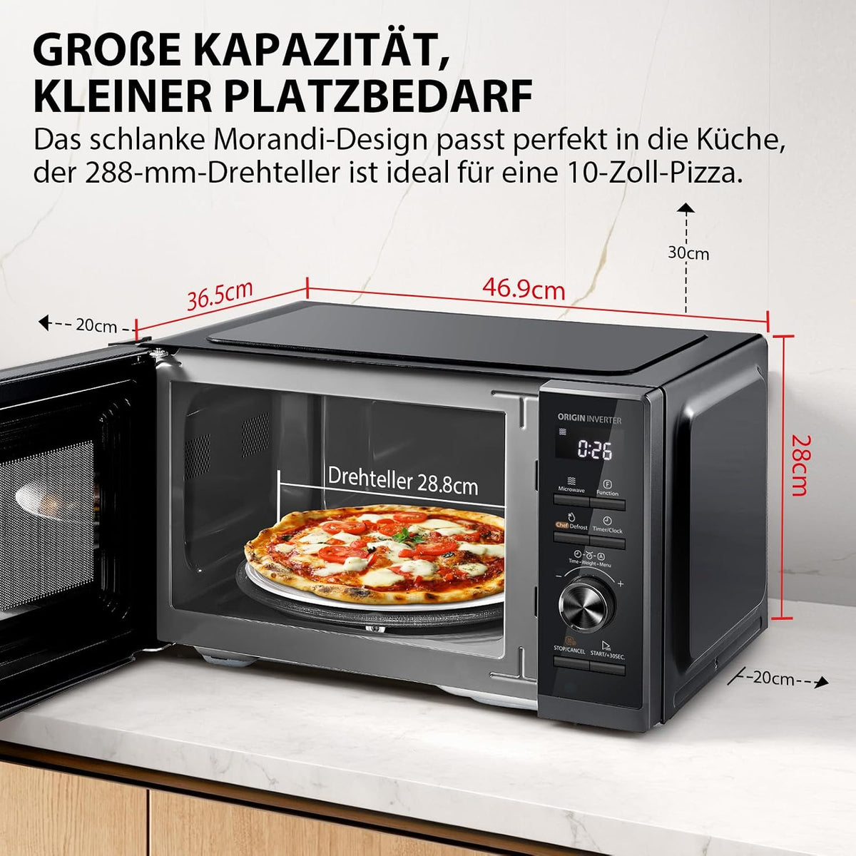 Toshiba MW3-AG25PFI(BK) Microwave with Grill Function - 25L 3-in-1 Combination Device | 900W Origin Inverter | 1100W Grill | Built-in Device | Digital | 57dB Quiet | Master Defrost Program | Black