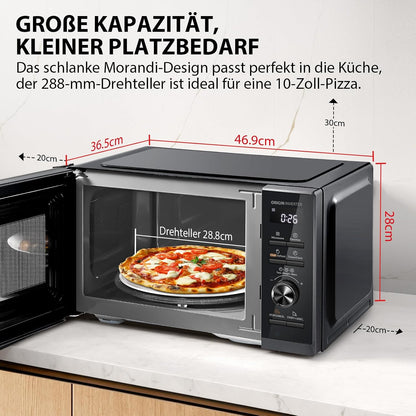 Toshiba MW3-AG25PFI(BK) Microwave with Grill Function - 25L 3-in-1 Combination Device | 900W Origin Inverter | 1100W Grill | Built-in Device | Digital | 57dB Quiet | Master Defrost Program | Black