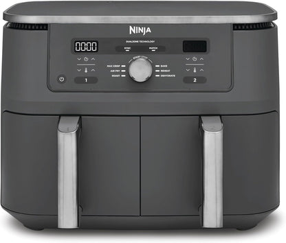 Ninja Dual Zone Digital Hot Air Fryer, 9.5L, 6-in-1, Metallic Grey
