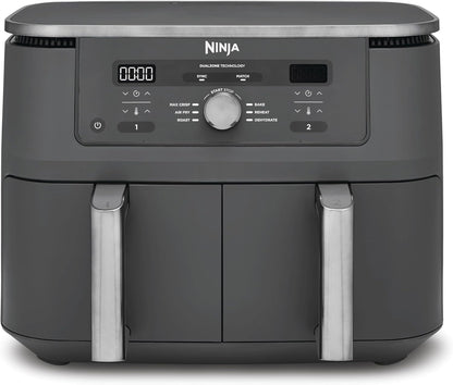 Ninja Dual Zone Digital Hot Air Fryer, 9.5L, 6-in-1, Metallic Grey
