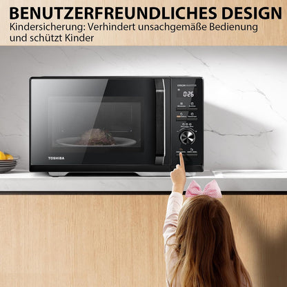 Toshiba MW3-AG25PFI(BK) Microwave with Grill Function - 25L 3-in-1 Combination Device | 900W Origin Inverter | 1100W Grill | Built-in Device | Digital | 57dB Quiet | Master Defrost Program | Black