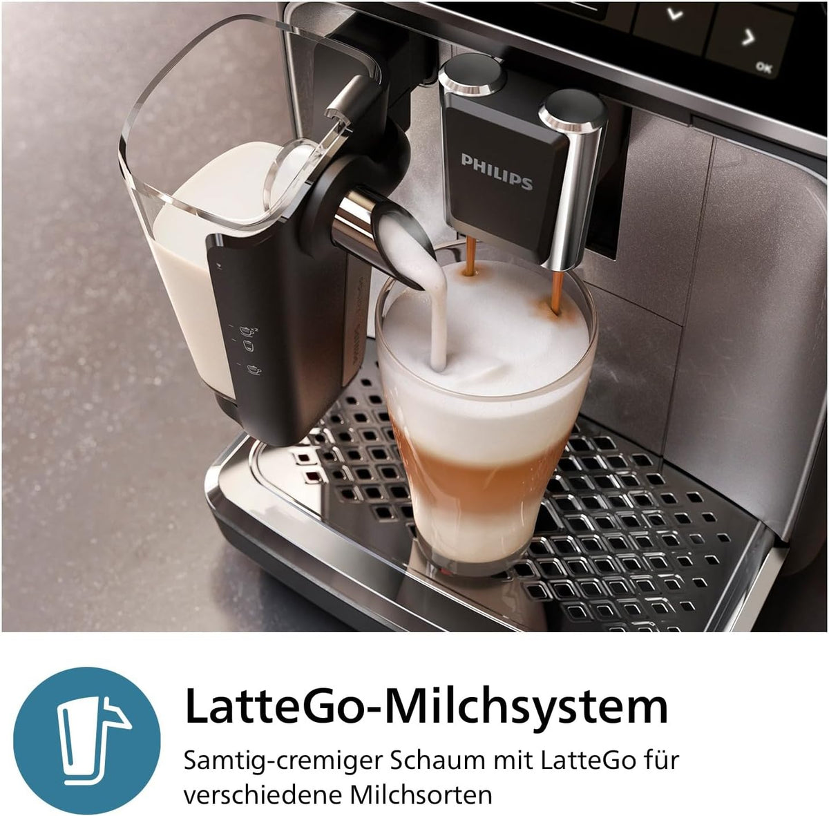 Philips LatteGo 3300 Series Fully Automatic Coffee Machine, Chrome