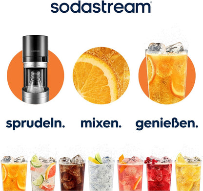 SodaStream Duo Water Carbonator – 2 x 1 Litre Carbonator Bottles, Grey