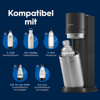 SodaStream Duo Water Carbonator – 4 x 1 Litre Carbonator Bottles & CO2