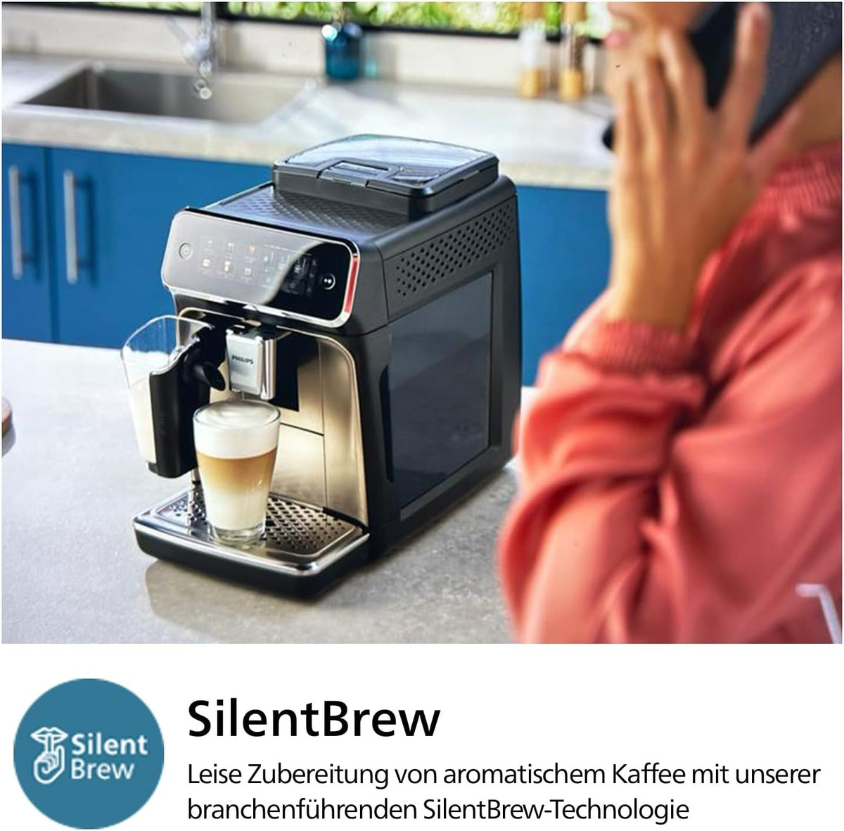 Philips LatteGo 3300 Series Fully Automatic Coffee Machine, Chrome