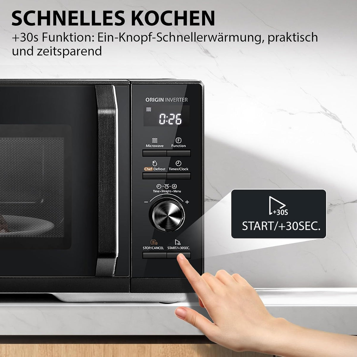 Toshiba MW3-AG25PFI(BK) Microwave with Grill Function - 25L 3-in-1 Combination Device | 900W Origin Inverter | 1100W Grill | Built-in Device | Digital | 57dB Quiet | Master Defrost Program | Black