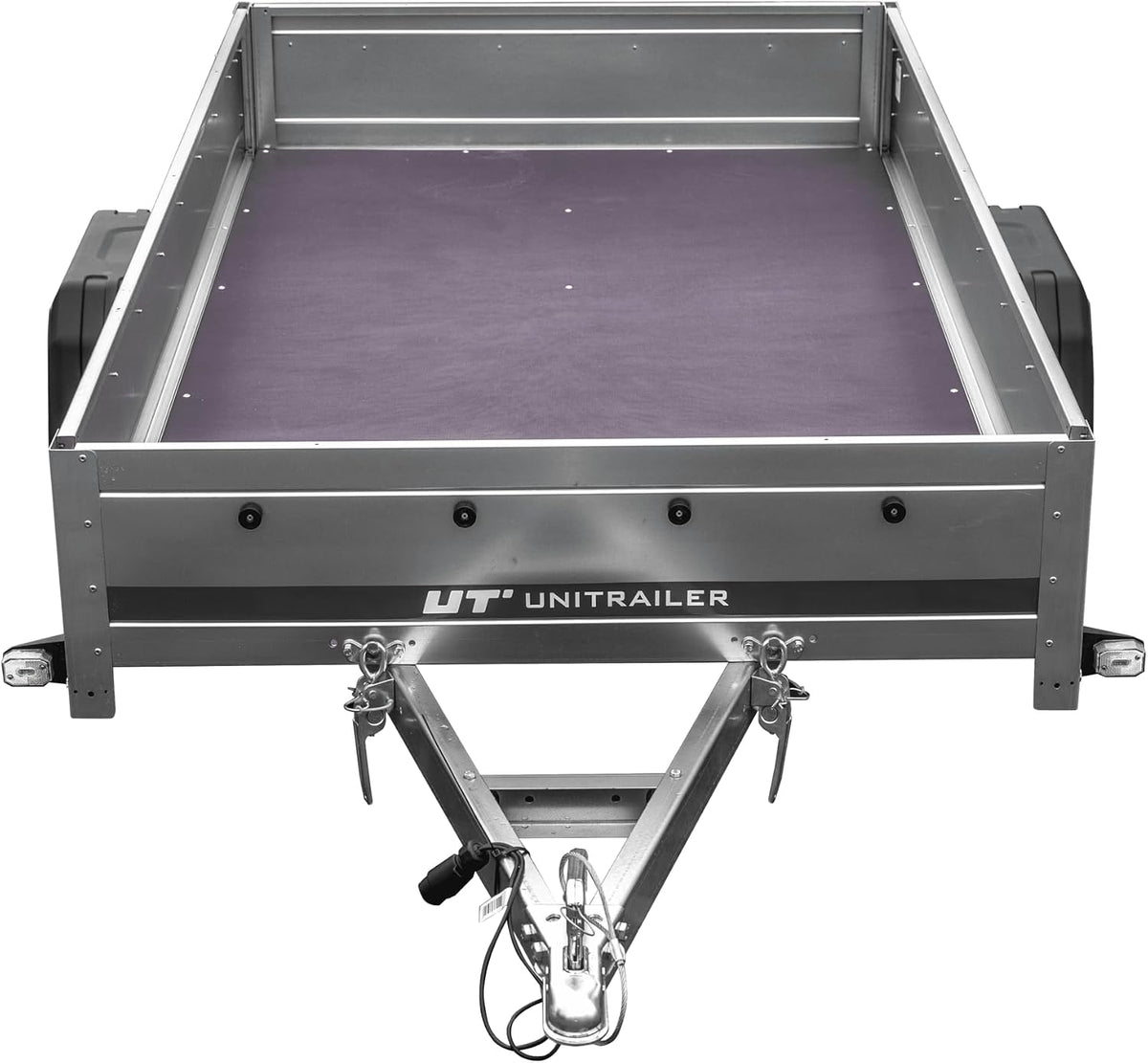 UNITRAILER Car Trailer Garden Trailer 230 Tilting - Car Trailer 750 kg, 230 cm x 125 cm Transport Area, Robust Structure Made of Galvanised Steel, Folding Drawbar