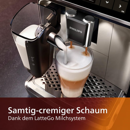 Philips LatteGo 5400 Series Fully Automatic Coffee Machine, Chrome