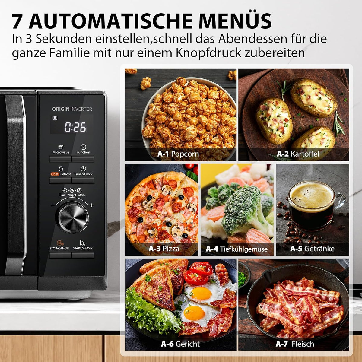 Toshiba MW3-AG25PFI(BK) Microwave with Grill Function - 25L 3-in-1 Combination Device | 900W Origin Inverter | 1100W Grill | Built-in Device | Digital | 57dB Quiet | Master Defrost Program | Black
