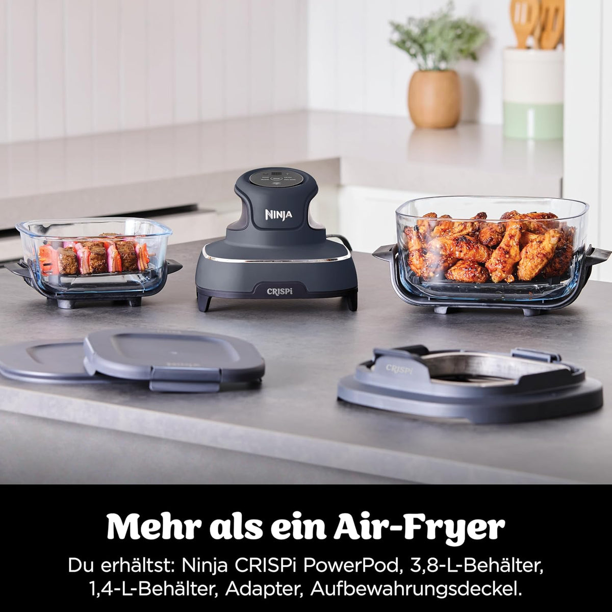 Ninja CRISPi Portable Air Fryer 3.8L 4-in-1 1700W Grey