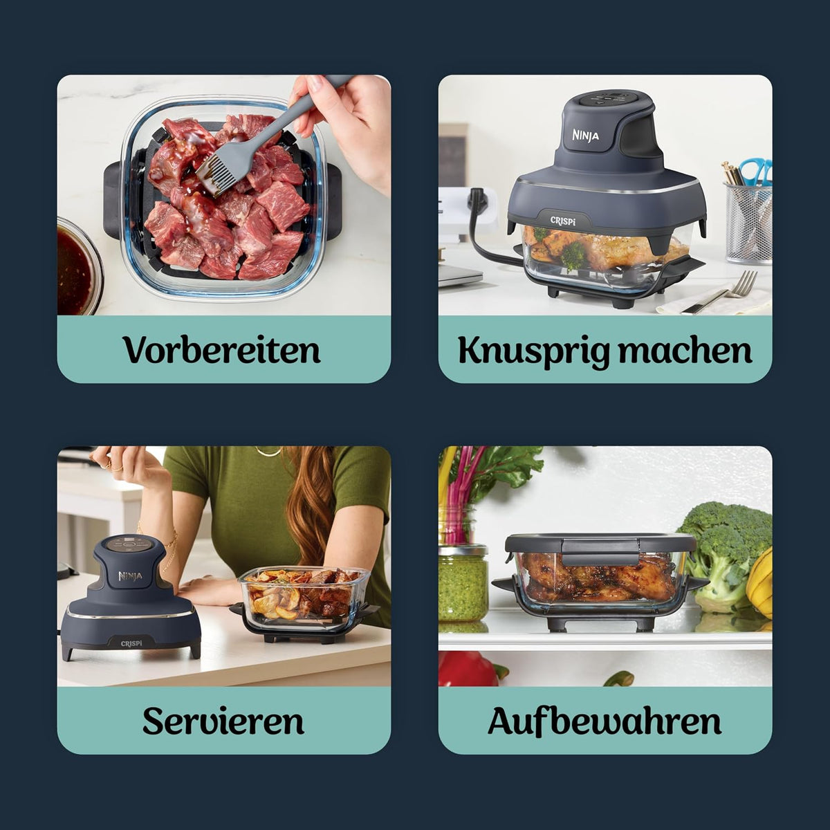 Ninja CRISPi Portable Air Fryer 3.8L 4-in-1 1700W Grey