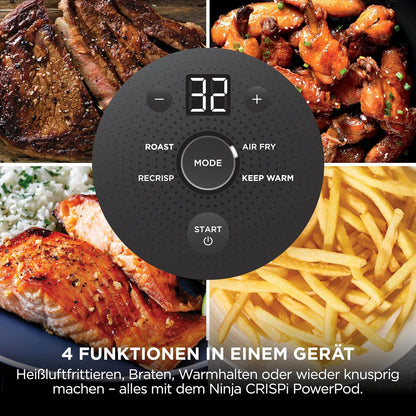 Ninja CRISPi Portable Air Fryer 3.8L 4-in-1 1700W Stone Gold